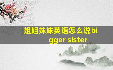 姐姐妹妹英语怎么说bigger sister